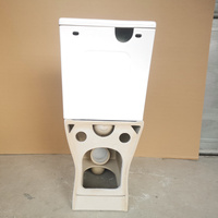 WC de luxe en céramique blanche, deux pièces, à chasse directe, sans bride, siphon en P, sortie horizontale 180 mm, économie d'eau