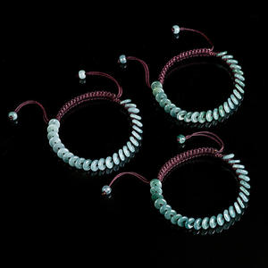 Pulsera de Jade Natural Azul Agua Ajustable, Tejido de Alta Calidad, Diseño Original para Mujer, Venta al por Mayor SL81 - Product Image 4