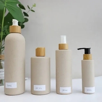 2024 bouteille de paille de blé en plastique écologique personnalisée emballage de cosmétiques de vente chaude avec manipulation de Surface d'impression d'écran
