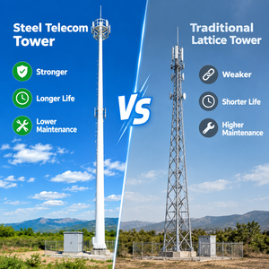 <span class=keywords><strong>Torre</strong></span> de Comunicación de Acero Galvanizado por Inmersión en Caliente, Monopolo, para Estación Base 5G 4G, 40m 60m, OEM - Product Image 5