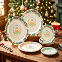 Plateau en carton blanc jetable de qualité alimentaire moderne pour hôtels, fêtes, anniversaires – Assiette en papier haut de gamme