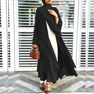 1875# Newest Arab Turkish Jilbab Dubai Abayas Muslim Women Islamic Dress Simple <b>Plain</b> Color Chiffon Pray <b>Abaya</b> Dresses EID - Product Image 2