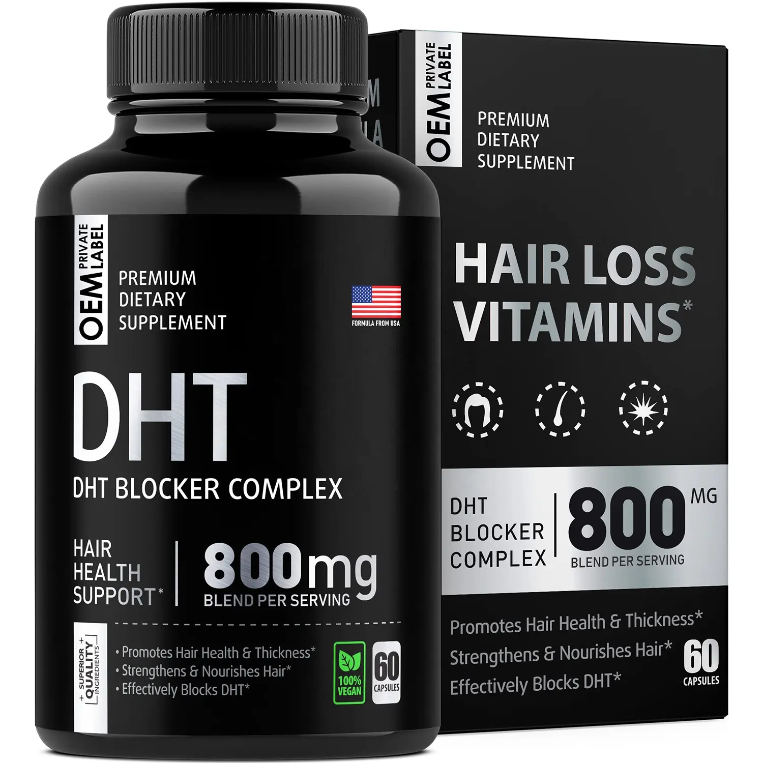 Supplément de perte de cheveux DHT Capsules bloquantes biotine Saw Palmetto supplément Vegen sain cheveux forts vitamines de cheveux Capsules de croissance