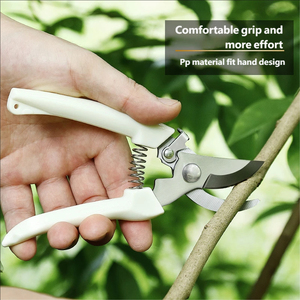 Wholesale Industrial DIY Plastic Handle Stainless Steel Blade Sharp Anti-Slip Grip Curved Head Pruning Shears Garden <b>Tool</b> Spring - Product Image 4