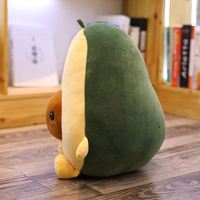 20Cm Zacht Kawaii Fruit Avocado Kussen Pluche Speelgoed Custom Logo Gedrukt Gevuld Met Pp Katoen