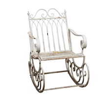 Fauteuil à bascule d'extérieur Zhongpin White GCI, chaise à bascule moderne de luxe pour bébé et adulte avec banc de patio en fer