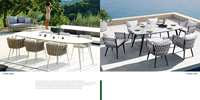 Ensemble table et chaises d'extérieur JOYEDA style nordique, en bois massif, résistant aux UV, en rotin PE, antirouille, durable, imperméable, confortable, pour hôtel