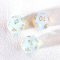 3 dés d'astrologie en cristal naturel, 3 pièces, dés astrologiques pour la divination des constellations, pierre précieuse d'aventurine verte, jeu de RPG