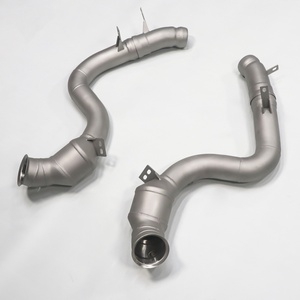 Prix de gros : Downpipe d'échappement droit pour Benz S63AMG W222 M177 C218 2017+ 4.0T avec résonateur et surface sablée - Product Image 3
