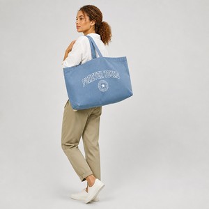 Sac fourre-tout en toile robuste avec poche avant et poche intérieure, grande capacité, sac de shopping réutilisable en coton pour femmes, plage - Product Image 3