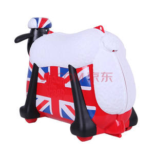 red shaun the sheep ride-on suitcase cartoon trolley luggage for children - Product Image 6