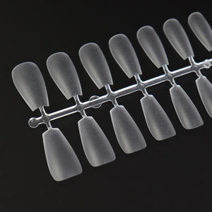 Faux ongles transparents et Semi glacés, noirs, à couverture complète, en acrylique, artificiels, à pression, Capsule américaine, 240 pièces/boîte - Product Image 2