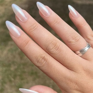 Instant Salon Mani Soak Off Gel American Capsule Half False <span class=keywords><strong>Nail</strong></span> Art artificiale Long <span class=keywords><strong>Tips</strong></span> Coffin