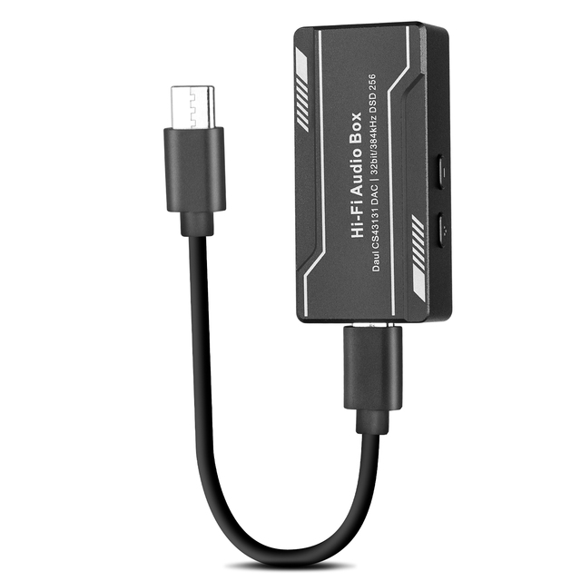 H1 Portable Audio Decoder Amplifier Multi-Device Compatibility HIFI Sound Quality for Phone Computer Use Durable Plastic