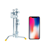 Mini soporte de bolsillo C con brazo de pluma y cabeza de agarre Mini cabeza de bola para iluminación de vídeo de estudio de fotografía de mesa o trabajo en miniatura