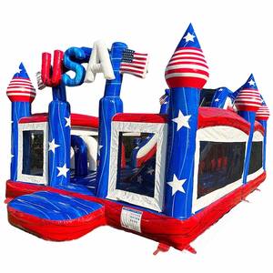 Aire de jeux gonflable géante drapeau américain, étoiles et rayures patriotiques, toboggan gonflable, château gonflable, terrain de jeux gonflable Old Glory - Product Image 1