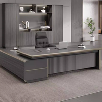 Nuevo Escritorio Ejecutivo Ergonómico Moderno de Lujo con Panel de Madera, Marco de Aleación de Aluminio, Diseño Plegable y Almacenamiento para Archivos