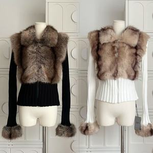 Fashion Knitted Ribbed Sweater <strong>Fleece</strong> Jacket Tops Fuzzy Faux Fur Coat Long Sleeve Custom Soft Slim Zipper <strong>Women</strong> <strong>Cardigan</strong> Sweater - Product Image 3