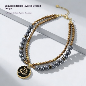 <span class=keywords><strong>Collar</strong></span> <span class=keywords><strong>de</strong></span> Lujo <span class=keywords><strong>de</strong></span> Doble Capa con Perlas para Mascotas, Gatos y Perros Pequeños y Medianos, para Todas las Estaciones - Product Image 5