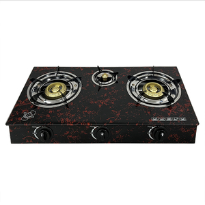 Fornello a <span class=keywords><strong>Gas</strong></span> a 3 Fuochi con Piano in Vetro Temperato e Bruciatori in Ghisa, Prezzo Conveniente per Uso Domestico - Product Image 2