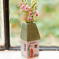 Mini Vase en Céramique Émaillée Colorée pour Fleurs Séchées, Décoration Murale en Forme de Cheminée, Petit Ornement pour Salon et Chambre à Coucher