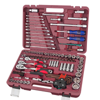 Meilleures ventes 2022, kit de 121 pièces, jeu de douilles pour réparation automobile, jeu d'outils à main, jeu de clés à douilles combinées avec boîte à outils en plastique