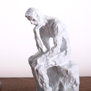 Figuritas abstractas personalizadas, estatua de personaje Nórdico, <span class=keywords><strong>el</strong></span> <span class=keywords><strong>silencio</strong></span> es oro, sujetalibros, estatua de pensador, soporte de <span class=keywords><strong>libro</strong></span> para decoración del hogar, regalo de negocios - Product Image 5