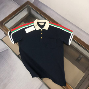 Polo à manches courtes pour homme, style vintage rayé, coupe ajustée, 100 % coton, luxe et décontracté, inspiré de Gucci. - Product Image 1