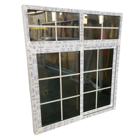 Fenêtres coulissantes en PVC/UPVC de petite taille pour la maison, design de grille française, 3 rails, cadre de fenêtre, portes en verre et coulissant