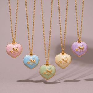 CYNYA Niedliche Katzen-Herz-Medaillon-Halskette, Emaille-Cartoon-Tier-Anhänger zum Öffnen für Damen und Mädchen, Schmuck - Product Image 3