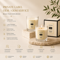 Bougie parfumée miniature en verre OEM ODM à marque privée, bougie personnalisée en cire de soja avec boîte cadeau pour les marques de parfums d'intérieur