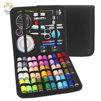 Kit de couture 131 pièces/sac avec fils, aiguilles, ciseaux, mètre ruban, boutons – Ensemble d'outils de couture portables pour le voyage, la broderie et le travail manuel