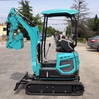 Livraison gratuite 1.8 tonnes Mini pelleteuse Machines de terrassement Petite ensacheuse Aménagement paysager en caoutchouc Micro pelleteuse sur chenilles tout terrain