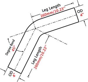 Tuyau d'échappement à mandrin de 45 degrés pour véhicules automobiles/camions/véhicules d'ingénierie, diamètre extérieur de 4 pouces, en acier inoxydable poli, <span class=keywords><strong>raccord</strong></span> femelle - Product Image 2