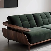 Canapé une place en noyer noir d'Amérique du Nord, style Wabi-sabi minimaliste italien, pour salon, avec assemblage à mortaise et tenon, simple et robuste