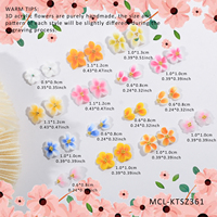 30PCS/kit Kawaii Handmade Nail Art Resin Charms 3D Design Nail Acrylic Flowers Acrylic flower