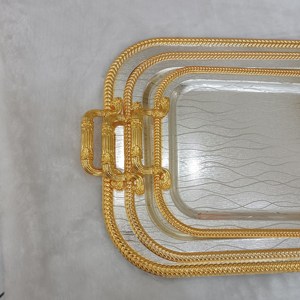 الأكثر مبيعاً فندق مطعم منزلي عربي 3 من الذهب الوردي طقم تقديم طعام فاخر - Product Image 5