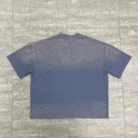 T-shirt surdimensionné et ample en coton 100 % personnalisé avec impression sérigraphique, effet délavé et usé, pour homme, par Guangzhou Shangshang