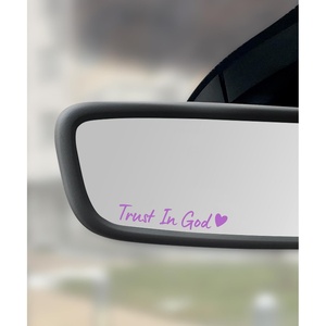 Pegatinas para coche con diseño <span class=keywords><strong>de</strong></span> confianza en <span class=keywords><strong>Dios</strong></span> para espejo retrovisor, pegatinas moradas impermeables <span class=keywords><strong>de</strong></span> PVC para mujer, se adaptan a la mayoría <span class=keywords><strong>de</strong></span> los vehículos - Product Image 1