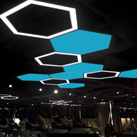 Luminaires hexagonaux RVB avec contrôle DMX, lustres suspendus à LED pour le bureau, prix direct de l'usine