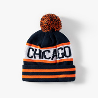 Bonnet d'hiver en tricot personnalisé avec logo brodé, pompon sportif, style golf, fabrication de designer