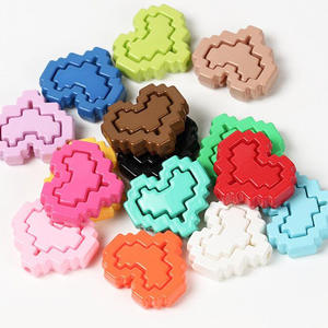 Cuentas Sueltas de Acrílico en Forma de Corazón, Multicolores, 30x26mm, para Manualidades, Accesorios de Joyería, Materiales Hechos a Mano - Product Image 4