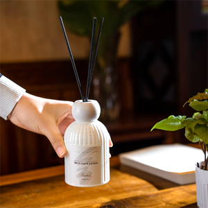 Chất Lượng Cao Dài Hương Thơm Chất Lỏng Nhà Khuếch Tán Xi Lanh Nhiều Màu Sắc Gốm Thủy Tinh Bằng Gỗ Nắp Reed Khuếch Tán - Product Image 3