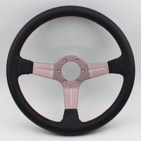 Volant universel en aluminium pour voiture de course automobile, 350mm/14 pouces, directionnel en daim, cuir noir perforé, nouveau