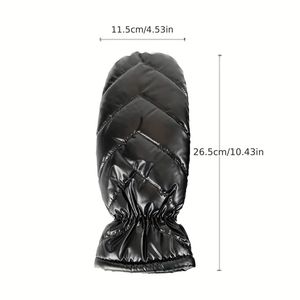 Mitaines brodées de ligne de couleur unie <span class=keywords><strong>Gants</strong></span> chauds épais et courts en duvet <span class=keywords><strong>Gants</strong></span> d'hiver imperméables à l'épreuve du froid - Product Image 5