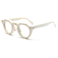 Monture de lunettes haut de gamme en corne de buffle véritable, faite à la main, couleur unie, pour hommes et femmes, blanche, logo personnalisable