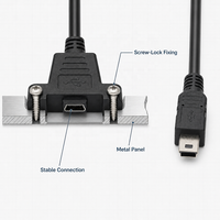 Câble d'extension Mini USB 5 broches mâle-femelle à montage sur panneau avec trou de fixation pour équipement industriel POS – Vente en gros