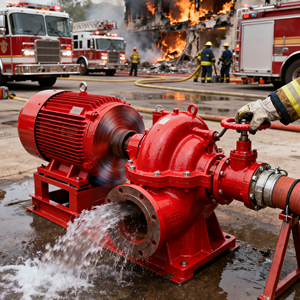 Pompe à haute pression et haut débit, monophasée, à double aspiration, stabilisatrice de pression, en fonte, pour moteur diesel, pompe à incendie - Product Image 1