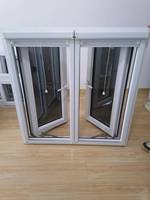 Fenêtre à battant en PVC/UPVC, double vitrage en verre trempé pour villa, maison résidentielle, projet de construction