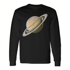 T-shirt à manches longues avec motif de la planète Saturne, design scientifique spatial - Product Image 2